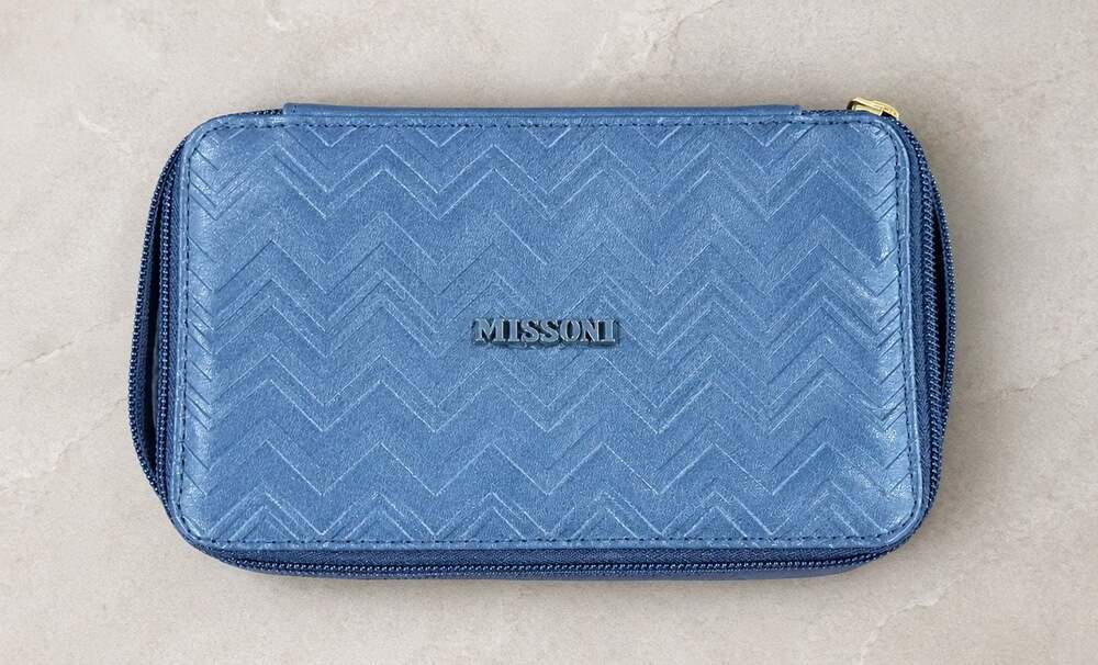 Missoni for Delta Airlines Blue Chevron Toiletry Travel Case